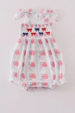 Bow embroidery smocked bubble