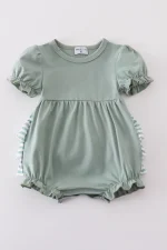 Sage stripe ruffle bubble