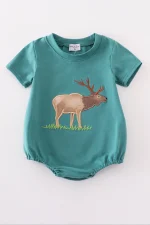 Blue deer applique bubble