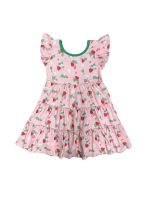 Berry Cute & Twirly Grils Short Sleeve Tiered Dress