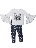 Best Year Ever Girls Bell Sleeve Star Leggings Outfit