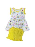 Bright Start Girls Pencil Rainbow Back to School Shorts Outfit