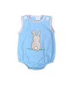 Cotton Tail Blue Boys Easter or Spring Bubble Romper