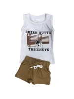 Fresh Outta the Chute Boys Baby Cow Shorts Outfit