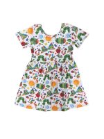Garden Picnic Caterpillar Girls Short Sleeve Dress