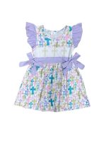 He Lives Girls Purple Ruffle & Bow Easter Cross Dress