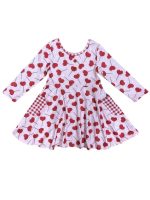Heart Sucker For You Gingham Pocket Pink Girls Skater Dress
