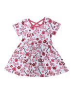 Love Rocks Girls Short Sleeve Guitar & Roller Skates Dress