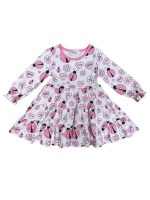 Love Bug Ladybug Pink Floral Ruffle Valentine's Day Girls Dress