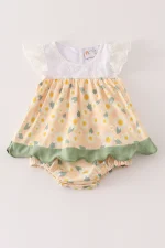 Yellow floral lace bubble