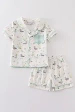 Sage duck boy pajamas set