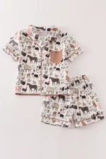Beige farm boy pajamas set