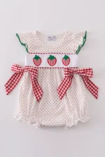 Strawberries applique girl bubble