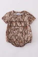 Brown three deers embroidery bubble