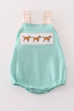 Mint hunting puppy embroidery bubble
