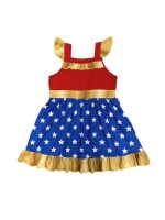 Mighty Girl Red and Blue Star Superhero Dress