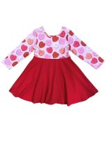 Miss Heart Breaker Pink & Red Girls Skater Dress