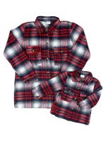 Mom and Me - Red Plaid Flannel Button Up Shacket