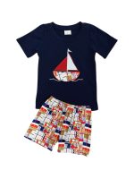 Nautical Dreams Boys Sailboat Shorts Outfit