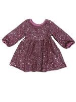 Pretty Pink Sparkle Girls Long Sleeve Sequin Special Occasion Dress