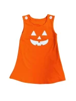 Pumpkin Orange Girls Jumper Dress