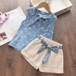 New Summer Baby Girls Clothes Children Sleeveless Vest Shorts 2Pcs/Sets Toddler Clothing Infant Fashion Costume Kids Tracksuits - Image 6