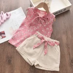 New Summer Baby Girls Clothes Children Sleeveless Vest Shorts 2Pcs/Sets Toddler Clothing Infant Fashion Costume Kids Tracksuits - Image 4