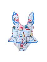 Sail Away Baby Girls Sailboat One-Piece Swimsuit