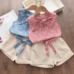 New Summer Baby Girls Clothes Children Sleeveless Vest Shorts 2Pcs/Sets Toddler Clothing Infant Fashion Costume Kids Tracksuits - Image 2