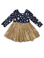 Shining Star Girls Gold Sequin Special Occasion Dress