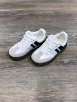 Kids Classic Court Sneakers for Girls or Boys - White with Black