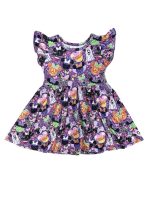 Theme Park Fun Halloween Girls Flutter Short Sleeve Dress