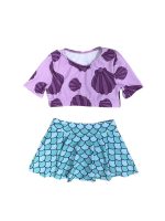 Under the Sea Girls Mermaid Scale Swim Skirt Set