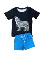 Wild Streak Boys Painted Wolf Shorts Outfit
