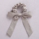 Girls Hair Accessories Big Bows Toddler Ponytail Holder Cotton Linen Children Elastic Scrunchy Fashion Hair Rubber Bands - Image 11
