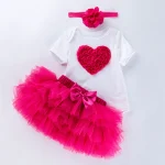 First Birthday Baby Girl Clothing Set Newborn Cotton bodysuits+Pink Tutu Skirt+headband 3pcs/Sets Infant Clothes Party 1 year - Image 11