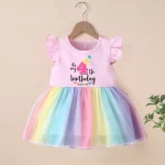 Baby Girl Clothes 1nd 2nd 3nd 4nd Birthday Dress Outfits Girls rainbow Dresses Cartoon Clothes Girls Casual Vestidos - Image 15