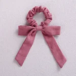 Girls Hair Accessories Big Bows Toddler Ponytail Holder Cotton Linen Children Elastic Scrunchy Fashion Hair Rubber Bands - Image 9