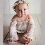 1Year Old Baby Clothes Girls Birthday Dress Newborn Photography Props Strapless Flower Lace Skirt Infant Shoot Photo Accessories - Image 4