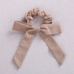 Girls Hair Accessories Big Bows Toddler Ponytail Holder Cotton Linen Children Elastic Scrunchy Fashion Hair Rubber Bands - Image 13
