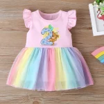 Baby Girl Clothes 1nd 2nd 3nd 4nd Birthday Dress Outfits Girls rainbow Dresses Cartoon Clothes Girls Casual Vestidos - Image 18