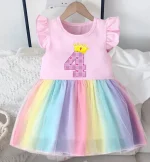 Baby Girl Clothes 1nd 2nd 3nd 4nd Birthday Dress Outfits Girls rainbow Dresses Cartoon Clothes Girls Casual Vestidos - Image 19