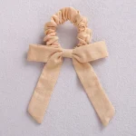 Girls Hair Accessories Big Bows Toddler Ponytail Holder Cotton Linen Children Elastic Scrunchy Fashion Hair Rubber Bands - Image 19