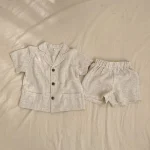 Baby Boy Girl Clothes Sets Shirt+Short Linen Summer Infant Toddler Child Homesuit Button Short Sleeve Baby Clothes 1-7Y - Image 4