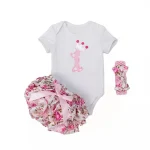 First Birthday Baby Girl Clothing Set Newborn Cotton bodysuits+Pink Tutu Skirt+headband 3pcs/Sets Infant Clothes Party 1 year - Image 6