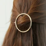 Fashion Woman Hair Accessories Triangle Hair Clip Pin Metal Geometric Alloy Hairband Moon Circle Hairgrip Barrette Girls Holder - Image 2