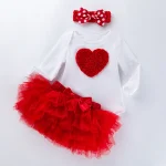 First Birthday Baby Girl Clothing Set Newborn Cotton bodysuits+Pink Tutu Skirt+headband 3pcs/Sets Infant Clothes Party 1 year - Image 5