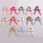 Girls Hair Accessories Big Bows Toddler Ponytail Holder Cotton Linen Children Elastic Scrunchy Fashion Hair Rubber Bands - Image 2