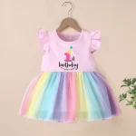 Baby Girl Clothes 1nd 2nd 3nd 4nd Birthday Dress Outfits Girls rainbow Dresses Cartoon Clothes Girls Casual Vestidos - Image 14