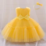 Infant Baby 1st Birthday Baptism Dresses For Girls Kids Elegant Wedding Party Princess Dress Tulle Toddler Girl Summer Clothes - Image 2
